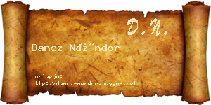 Dancz Nándor névjegykártya